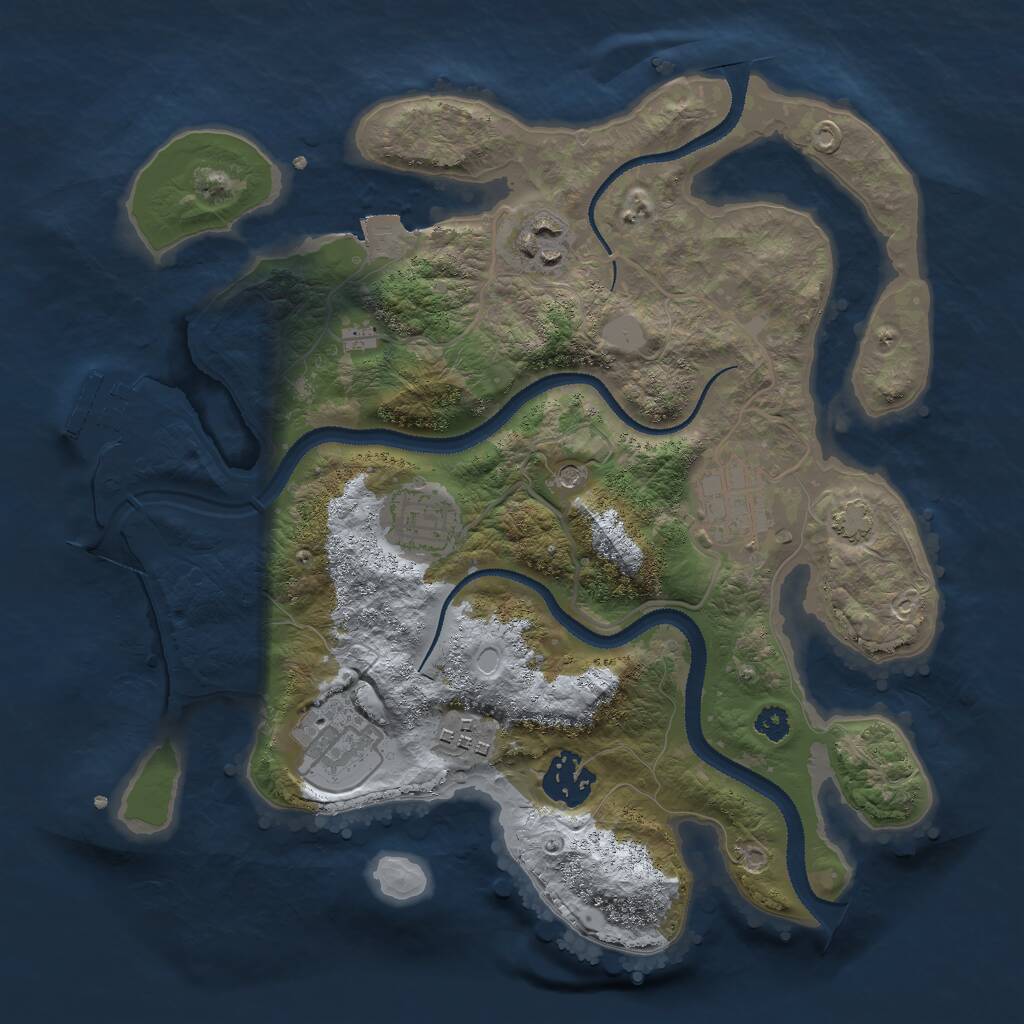 Rust Map: Procedural Map, Size: 3000, Seed: 1917482948, 10 Monuments