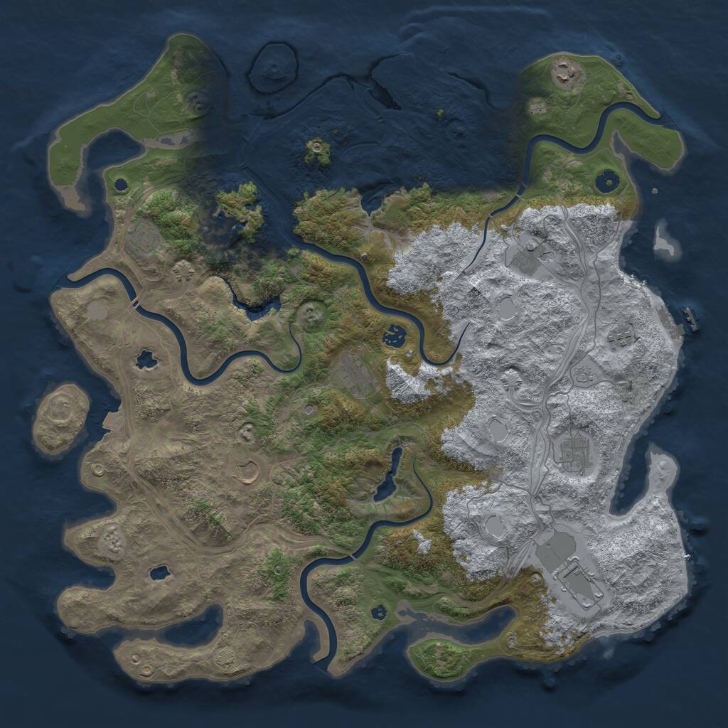 Rust Map: Procedural Map, Size: 4800, Seed: 52708, 16 Monuments
