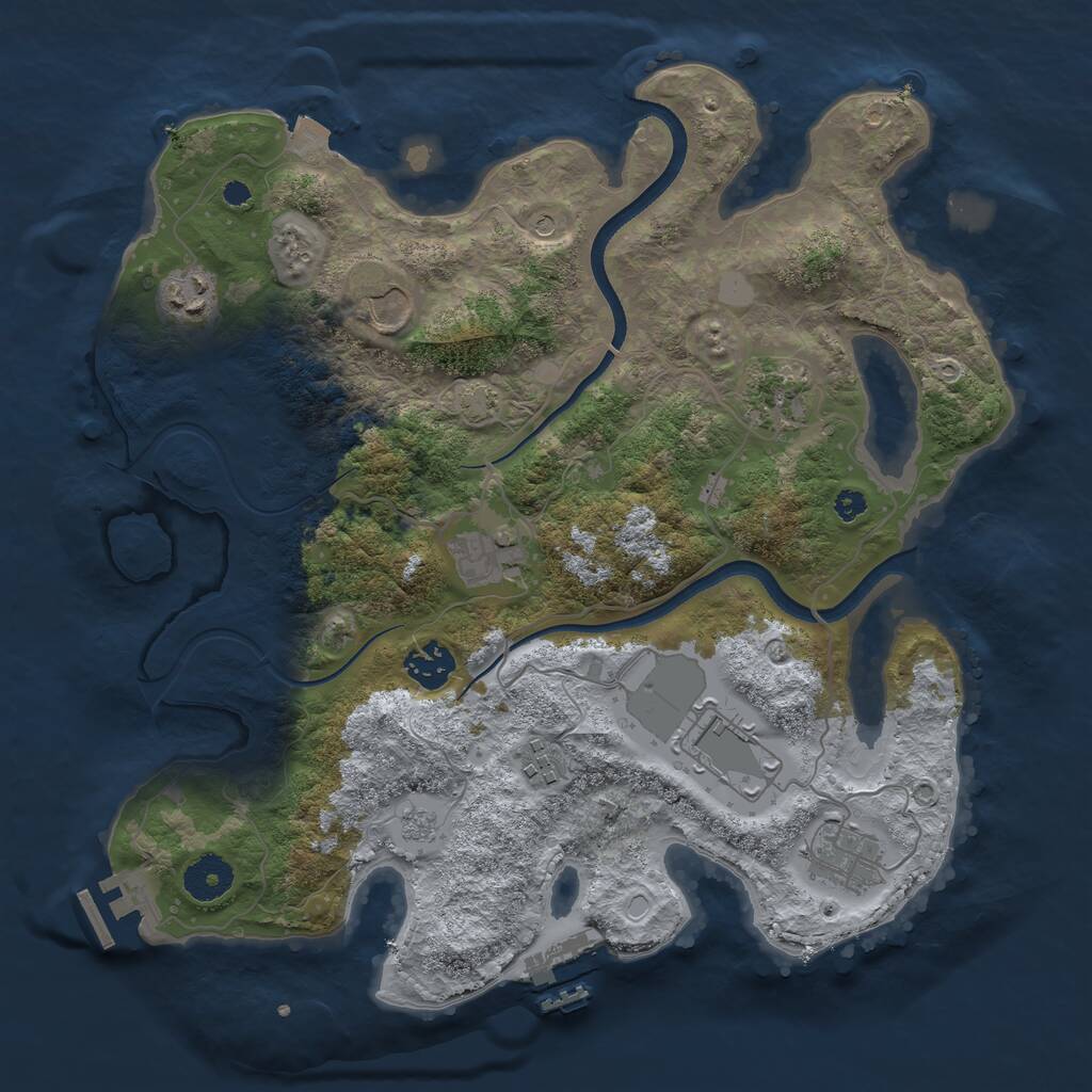 Rust Map: Procedural Map, Size: 3500, Seed: 6121212, 14 Monuments