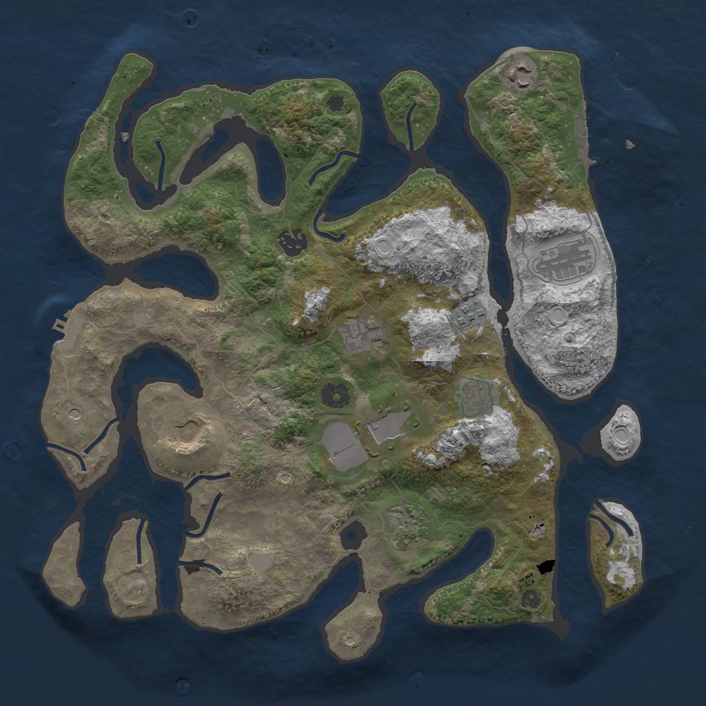 Rust Map: Procedural Map, Size: 3800, Seed: 14436, 17 Monuments