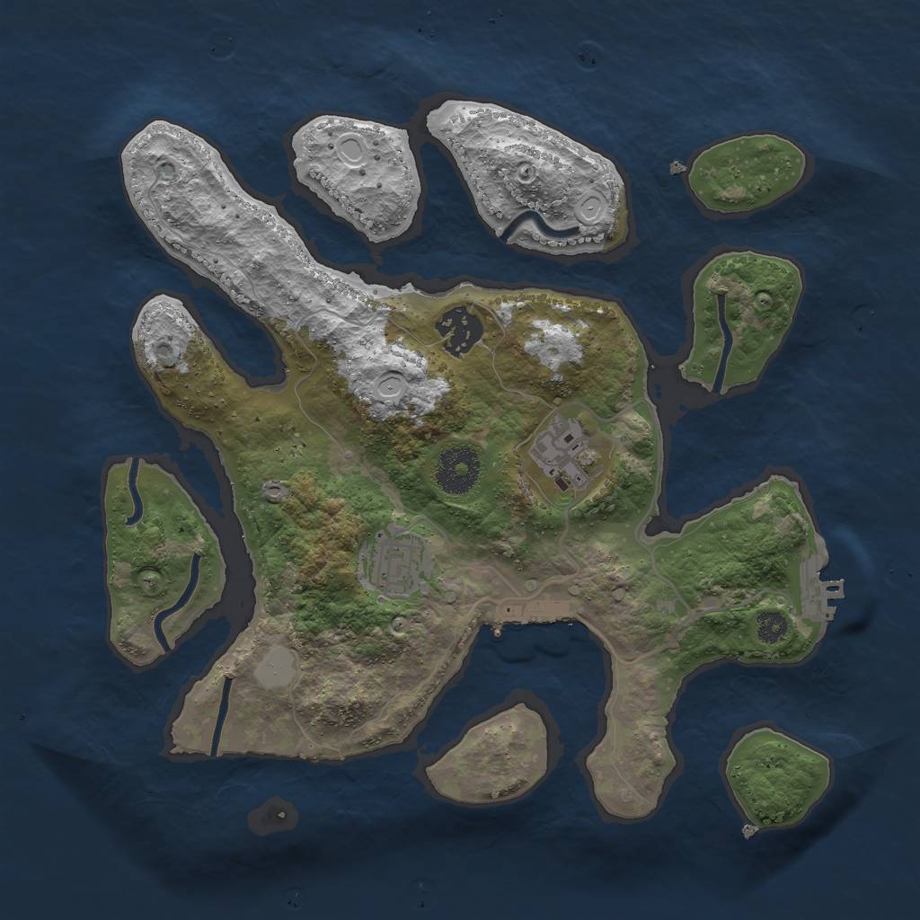 Rust Map: Procedural Map, Size: 3000, Seed: 3000600, 10 Monuments
