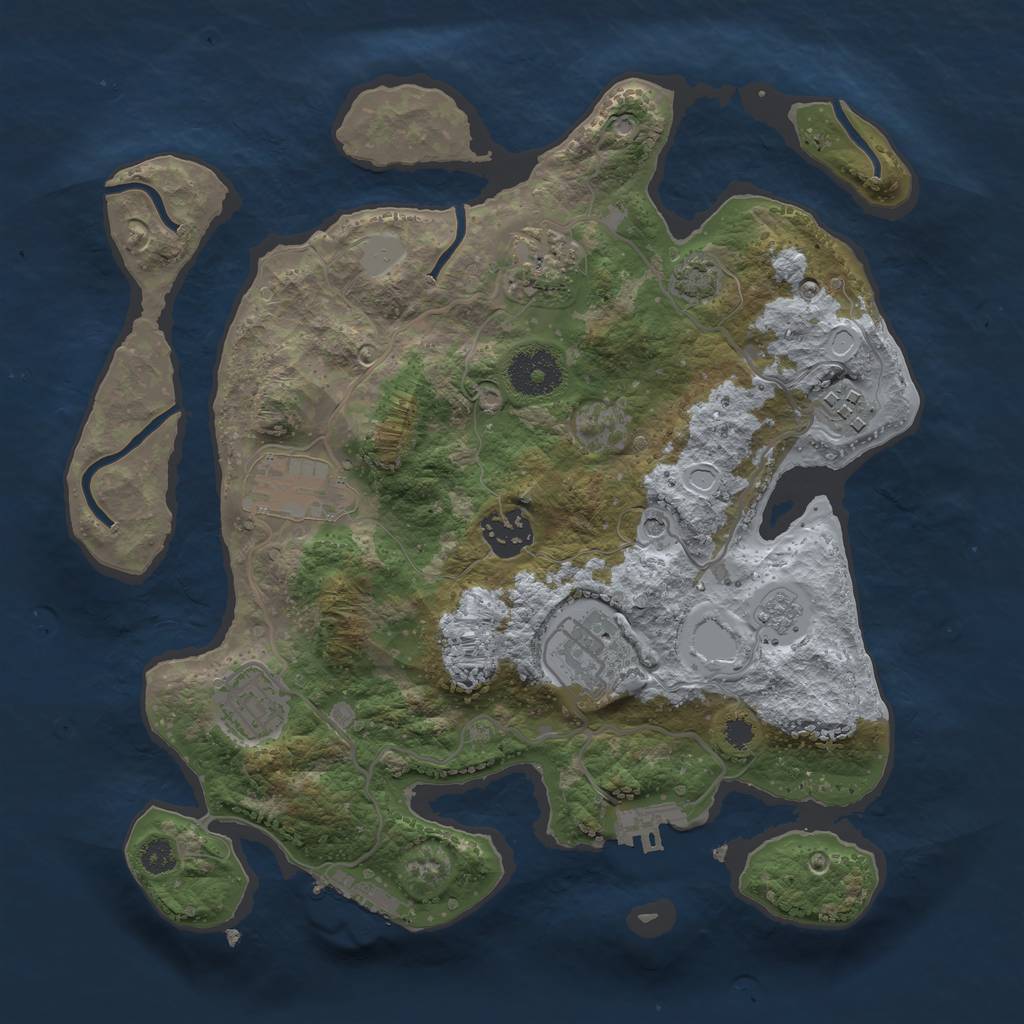 Rust Map: Procedural Map, Size: 3100, Seed: 64789, 14 Monuments