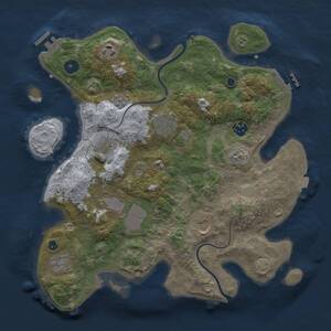 Thumbnail Rust Map: Procedural Map, Size: 3500, Seed: 1548142352, 13 Monuments
