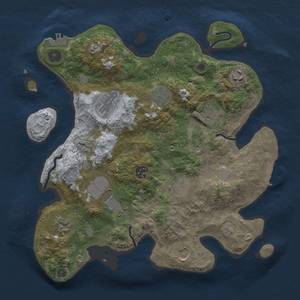 Thumbnail Rust Map: Procedural Map, Size: 3500, Seed: 1548142352, 17 Monuments