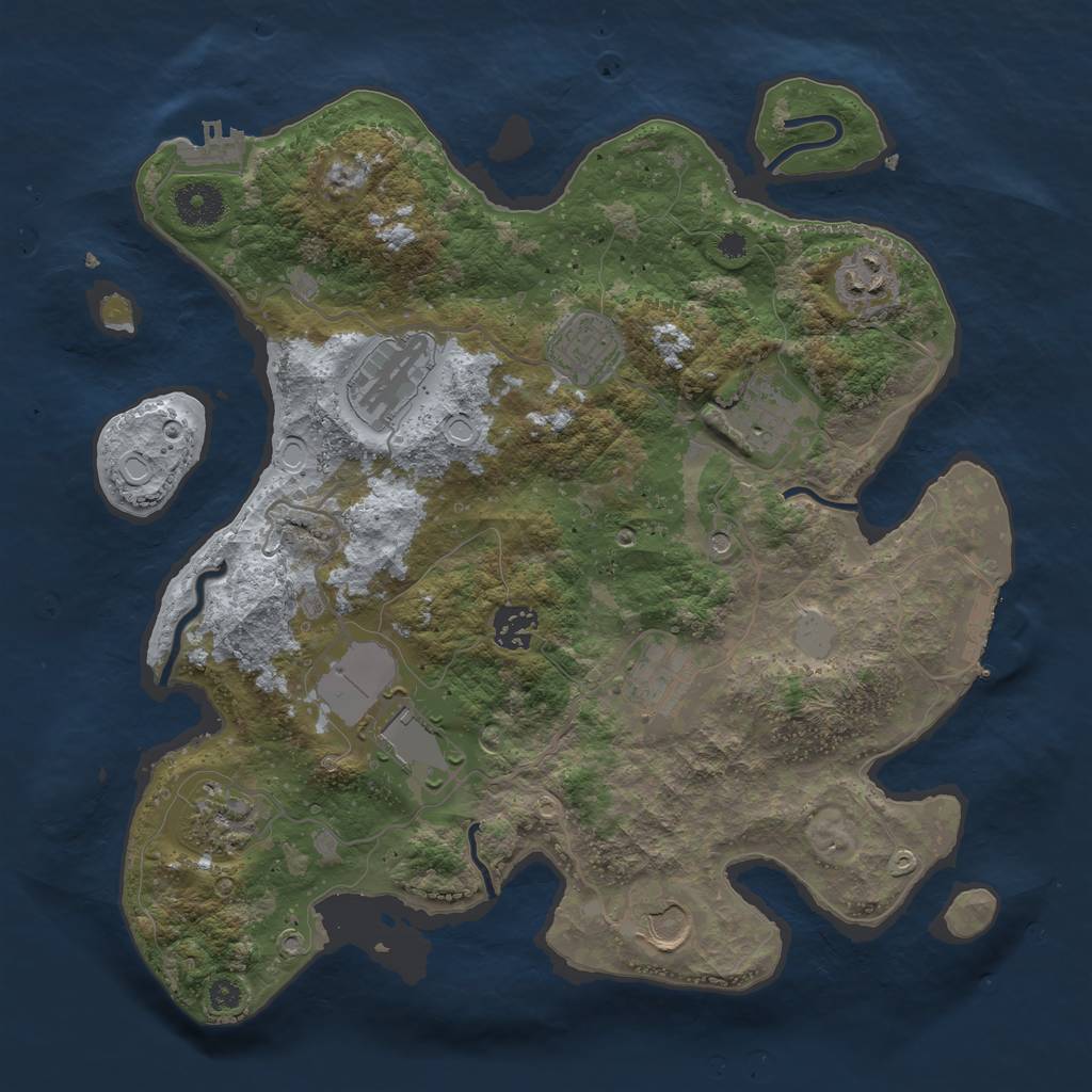 Rust Map: Procedural Map, Size: 3500, Seed: 1548142352, 17 Monuments