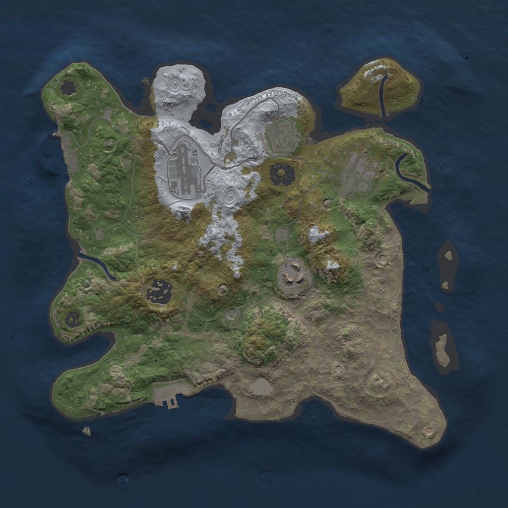 Rust Map: Procedural Map, Size: 3000, Seed: 481973, 13 Monuments