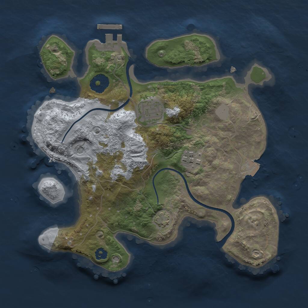 Rust Map: Procedural Map, Size: 2500, Seed: 656214, 6 Monuments