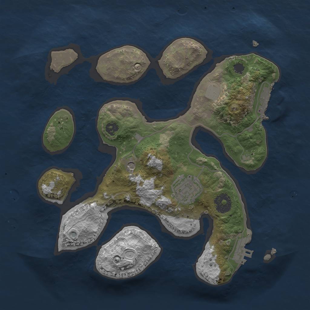 Rust Map: Procedural Map, Size: 2500, Seed: 656211, 9 Monuments