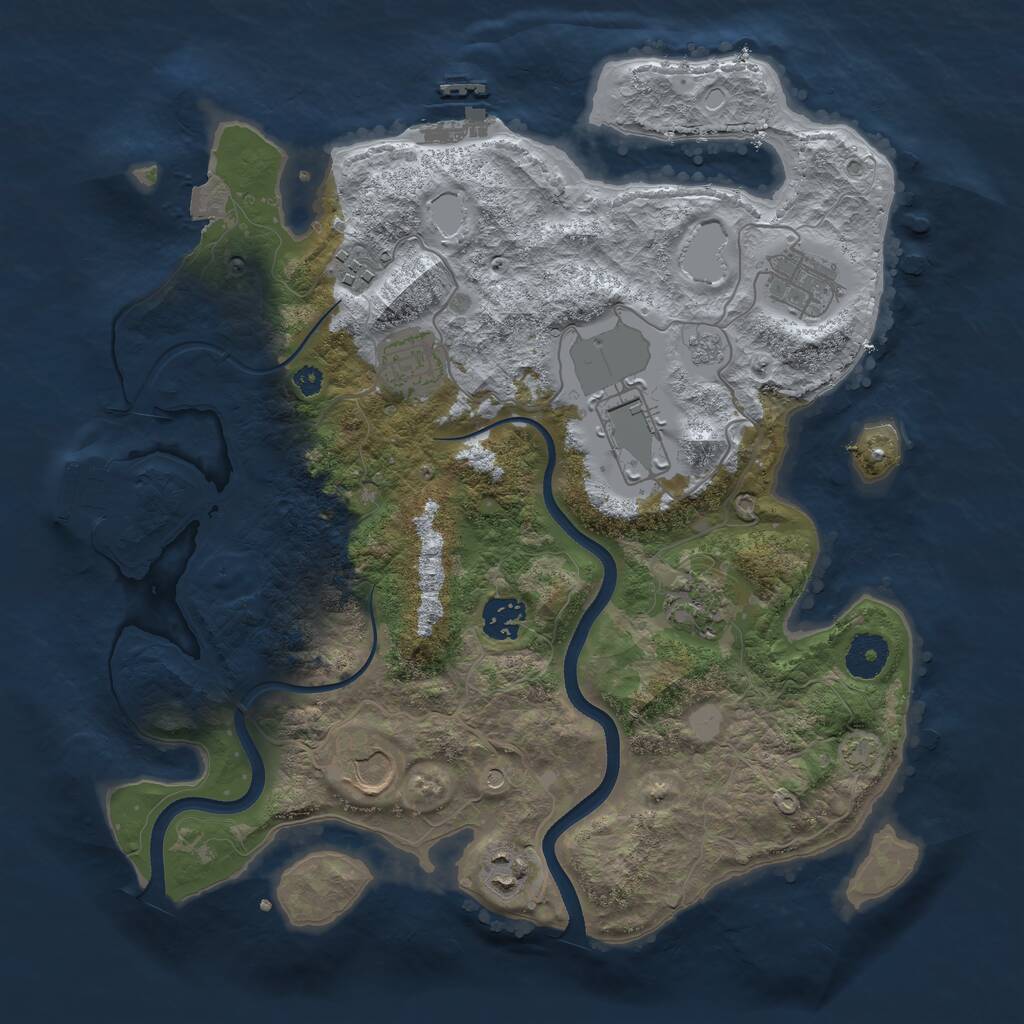 Rust Map: Procedural Map, Size: 3507, Seed: 13825, 14 Monuments