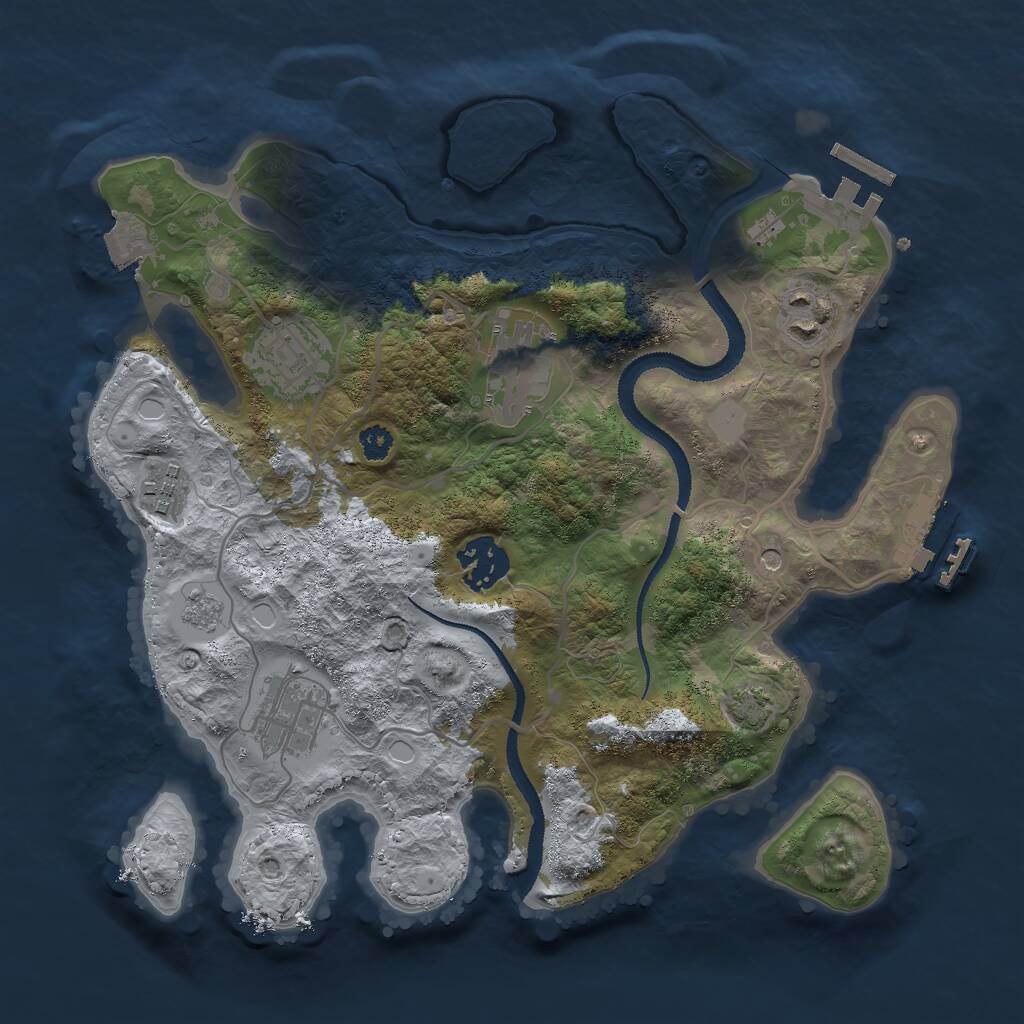 Rust Map: Procedural Map, Size: 3000, Seed: 548392675, 12 Monuments