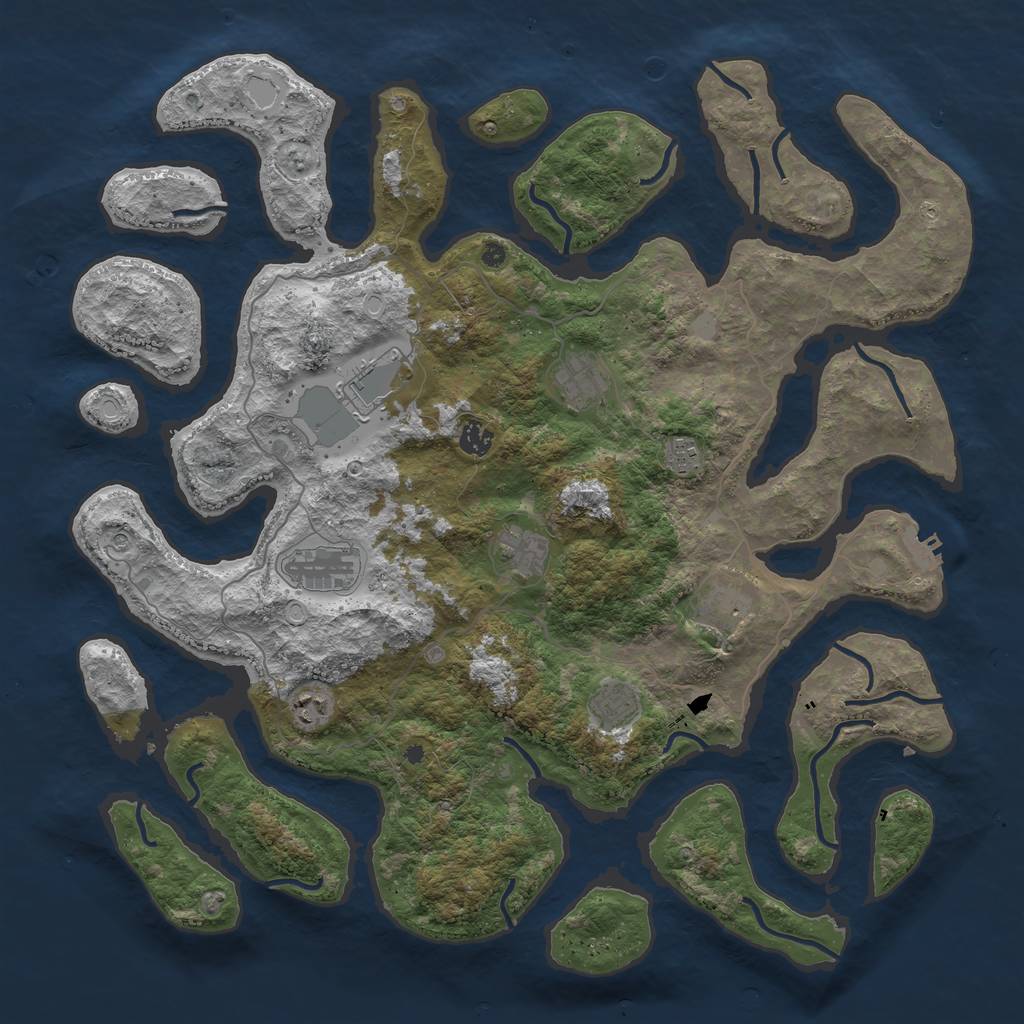 Rust Map: Procedural Map, Size: 4500, Seed: 1777967, 16 Monuments