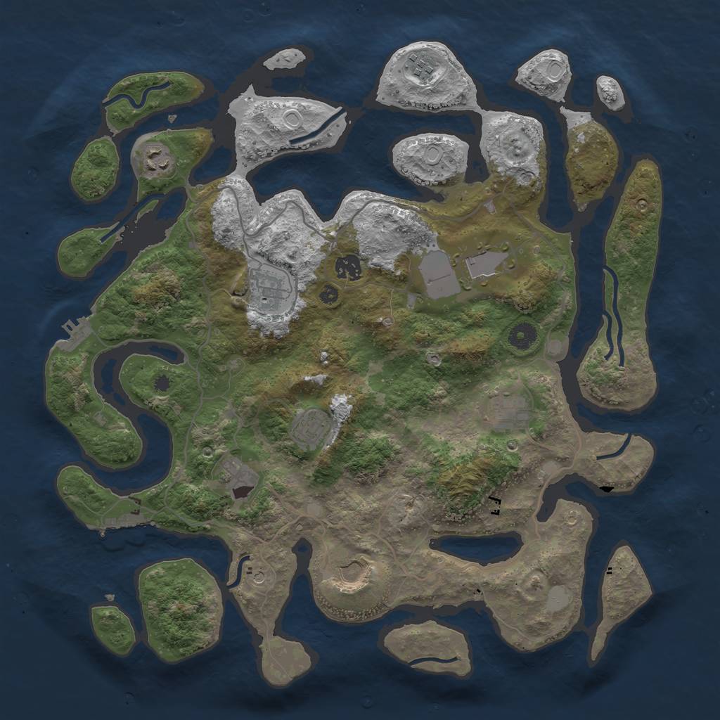 Rust Map: Procedural Map, Size: 4000, Seed: 59264468, 17 Monuments