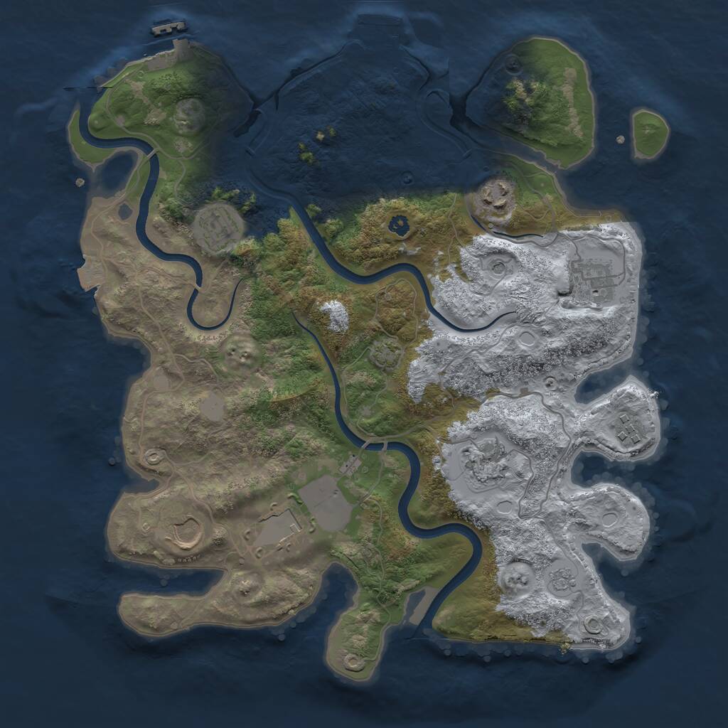 Rust Map: Procedural Map, Size: 3500, Seed: 20211114, 13 Monuments