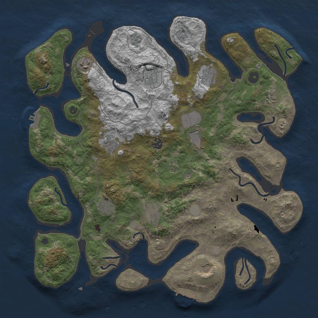 Rust Map: Procedural Map, Size: 4250, Seed: 172745796, 19 Monuments