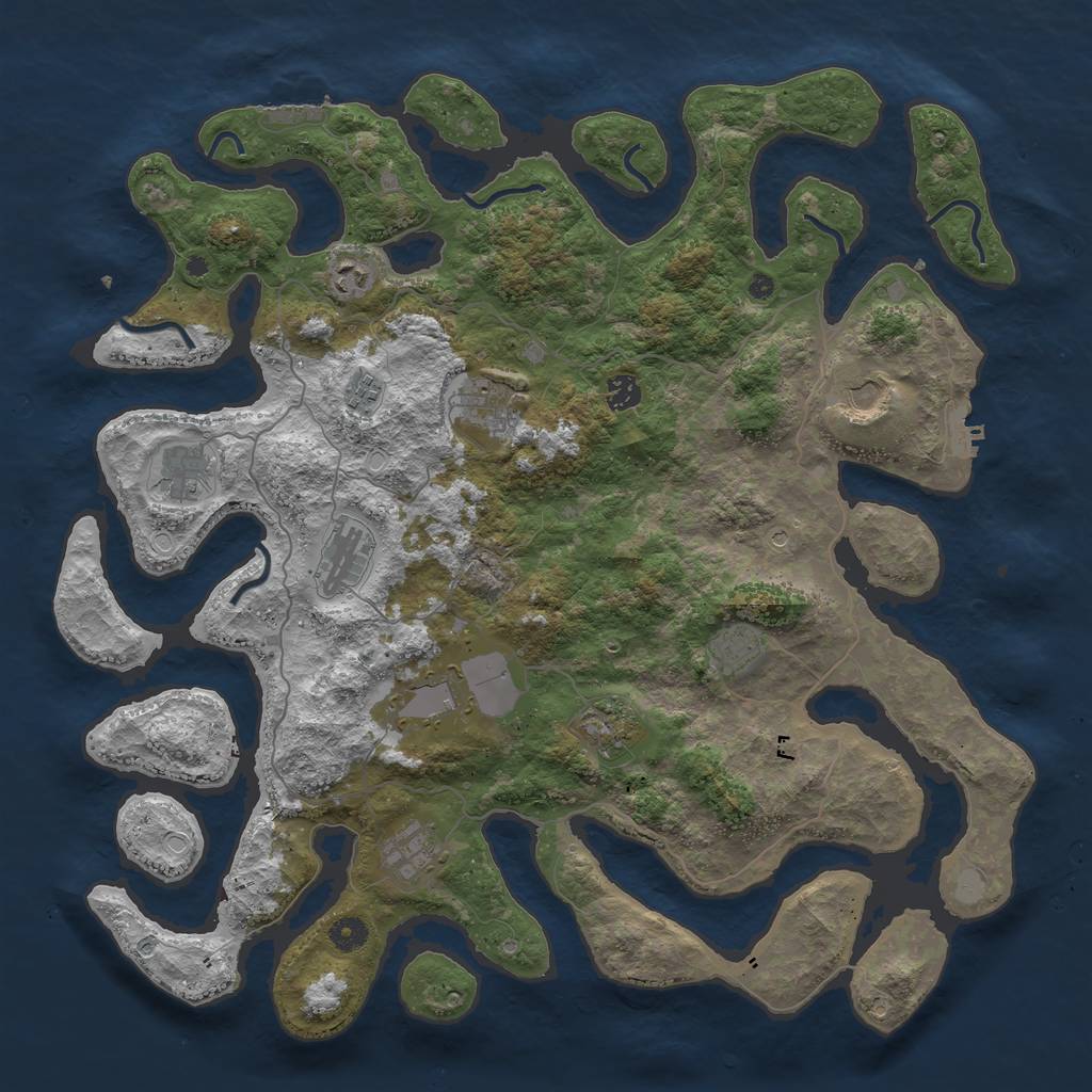 Rust Map: Procedural Map, Size: 4500, Seed: 778568642, 19 Monuments