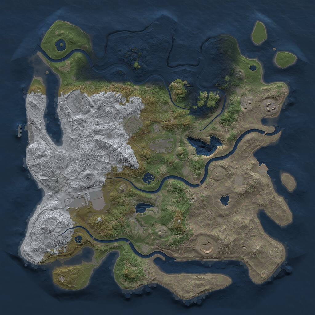 Rust Map: Procedural Map, Size: 4200, Seed: 1394331877, 14 Monuments