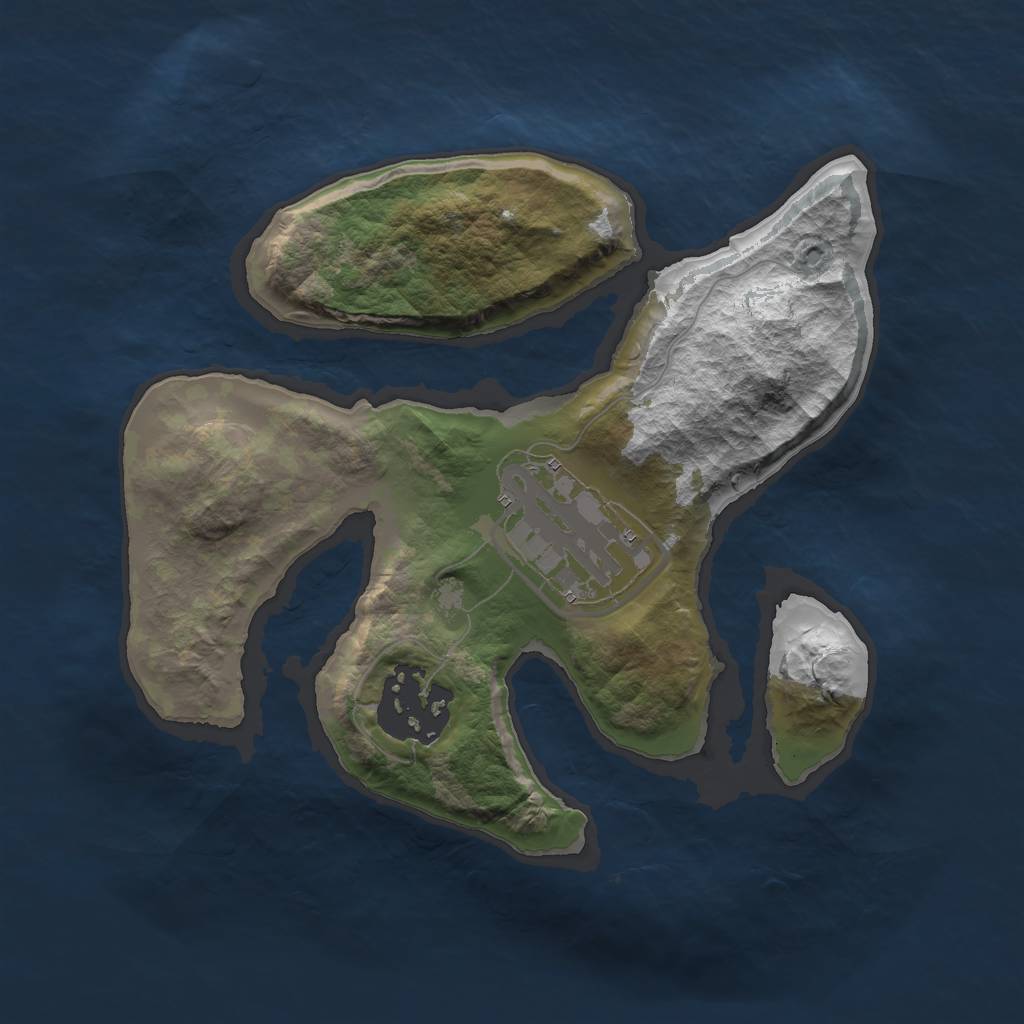 Rust Map: Barren, Size: 2000, Seed: 823, 4 Monuments