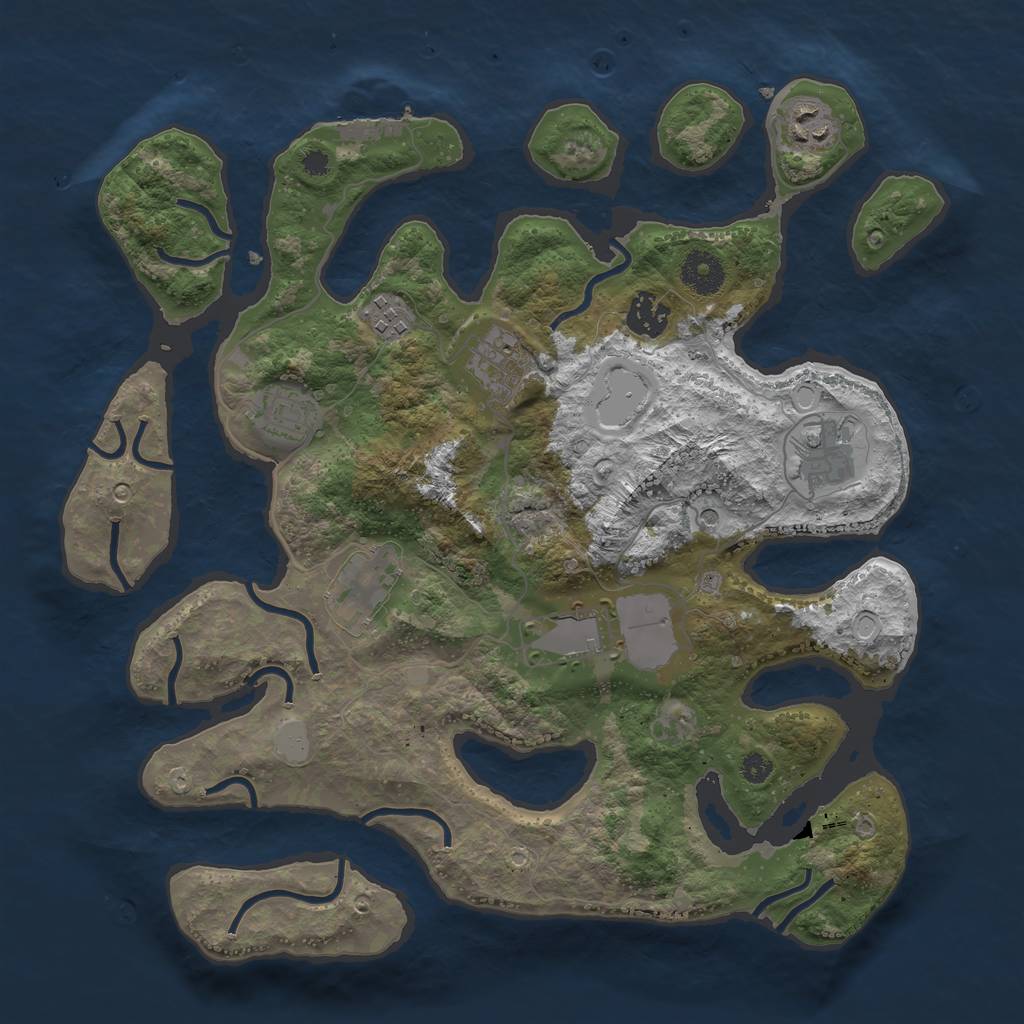 Rust Map: Procedural Map, Size: 3548, Seed: 10232273, 15 Monuments