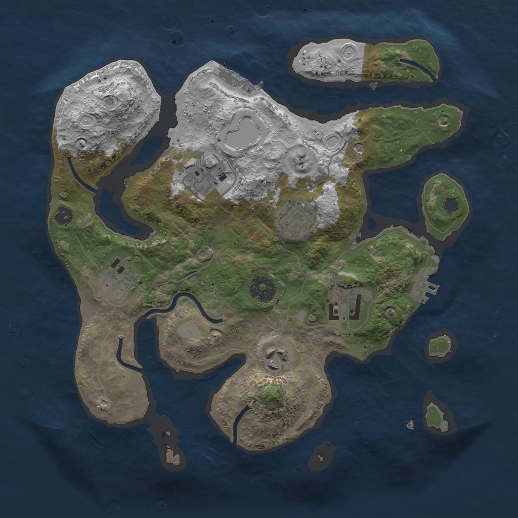 Rust Map: Procedural Map, Size: 3000, Seed: 1663174026, 13 Monuments