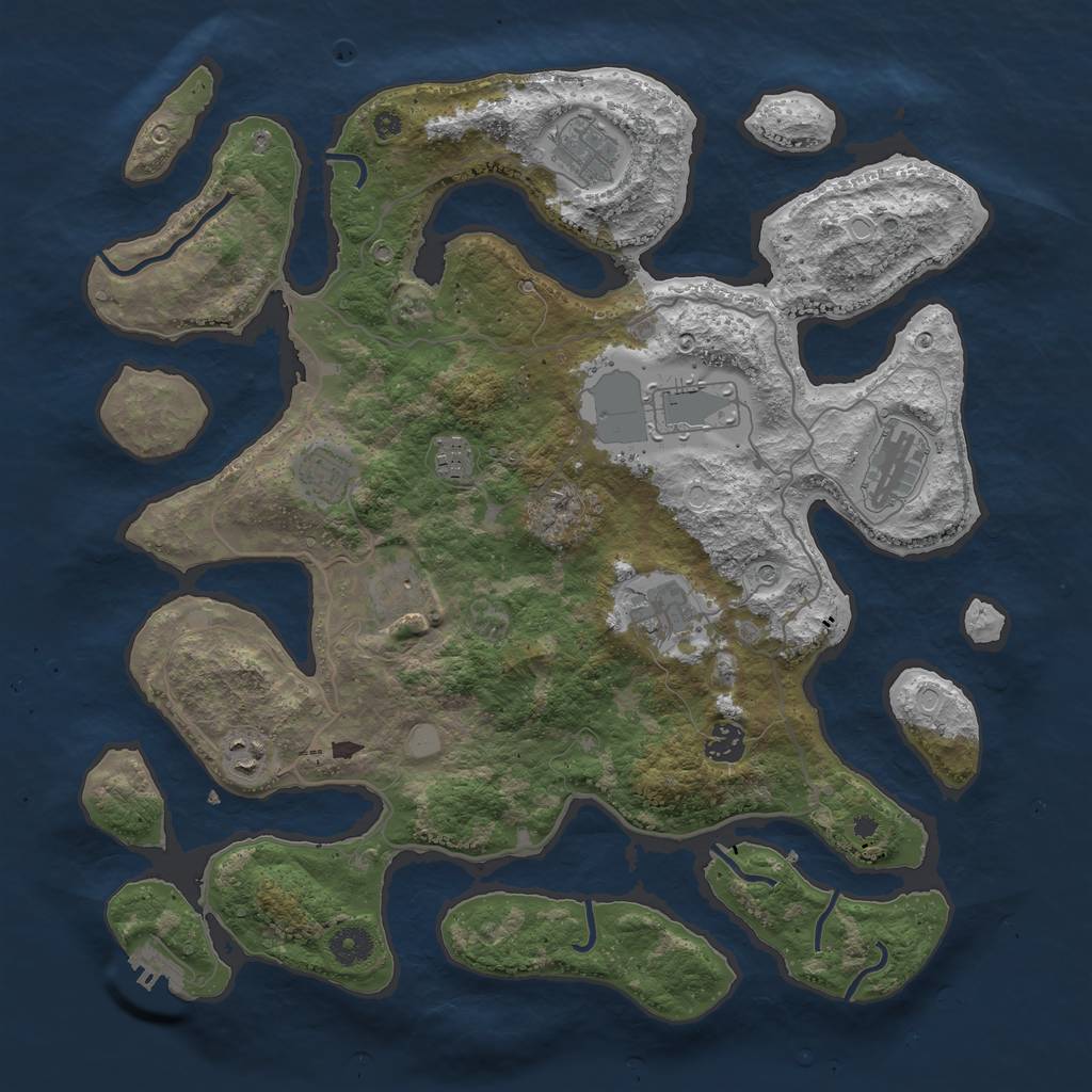 Rust Map: Procedural Map, Size: 4000, Seed: 286938509, 16 Monuments