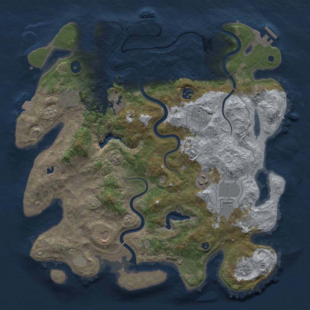 Rust Map: Procedural Map, Size: 4000, Seed: 1127080763, 15 Monuments