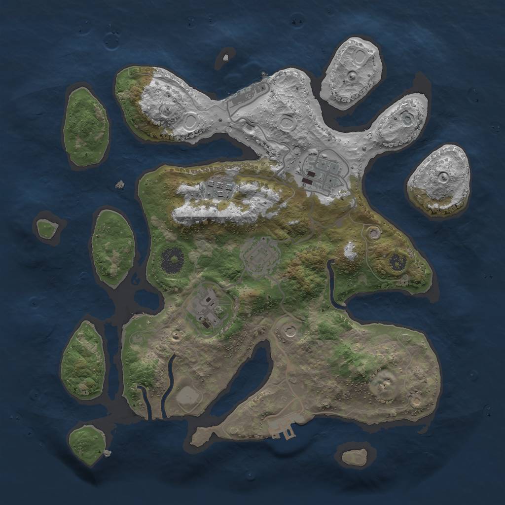 Rust Map: Procedural Map, Size: 3000, Seed: 217868, 12 Monuments