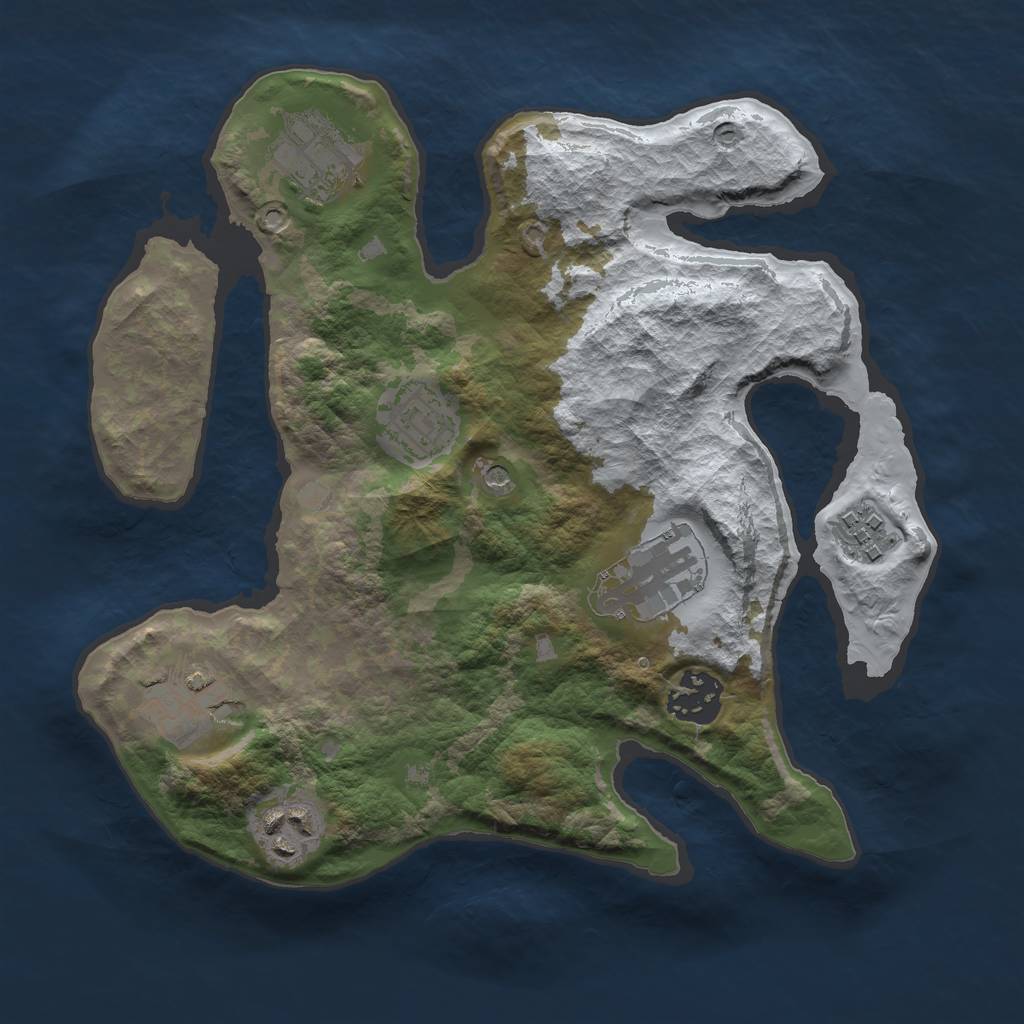 Rust Map: Barren, Size: 2800, Seed: 20062006, 10 Monuments