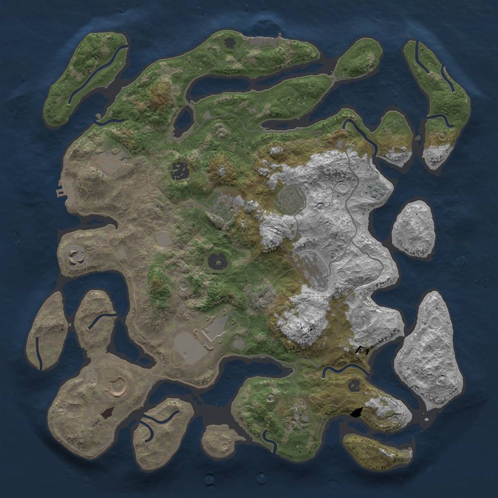 Rust Map: Procedural Map, Size: 4000, Seed: 979682559, 18 Monuments