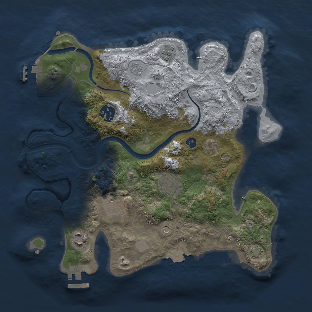Rust Map: Procedural Map, Size: 3000, Seed: 2610, 11 Monuments