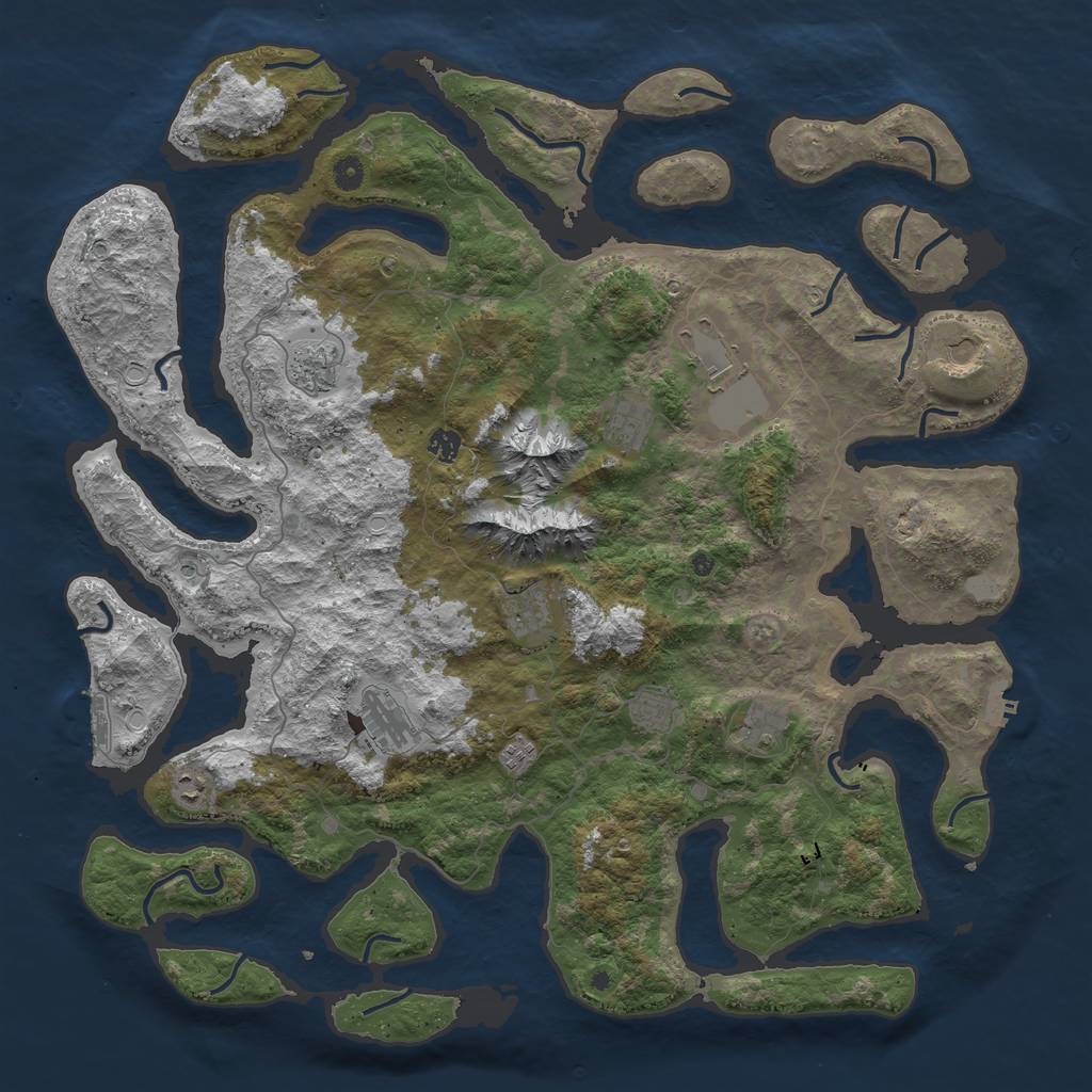 Rust Map: Procedural Map, Size: 5000, Seed: 231762905, 19 Monuments