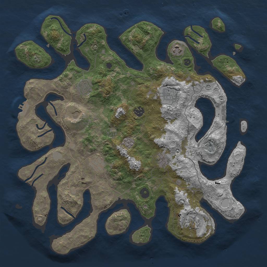 Rust Map: Procedural Map, Size: 4000, Seed: 9774455, 17 Monuments