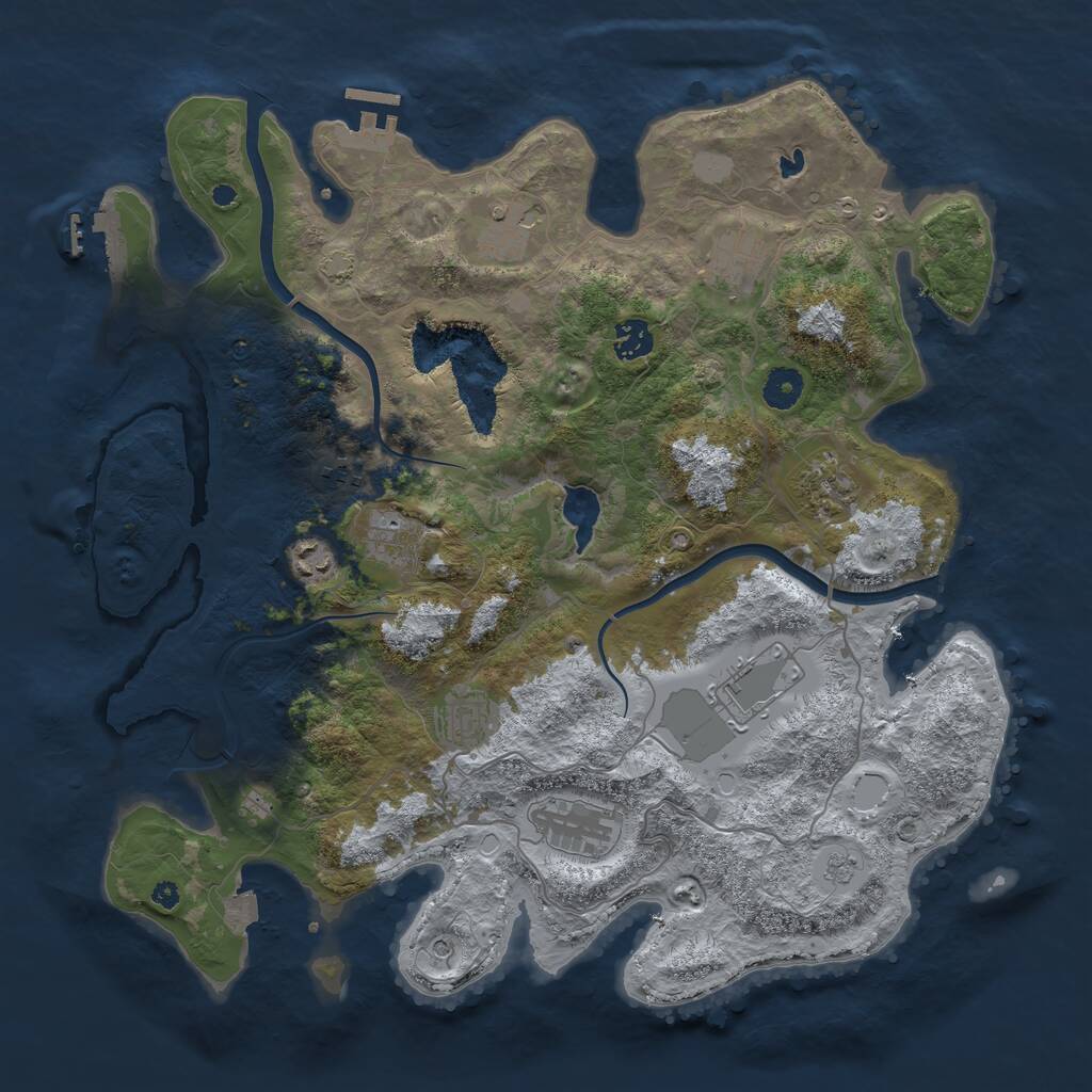Rust Map: Procedural Map, Size: 4000, Seed: 1375654700, 16 Monuments