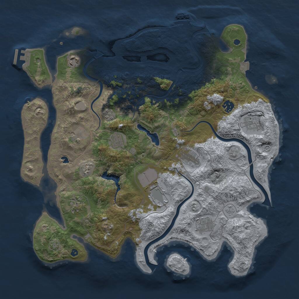 Rust Map: Procedural Map, Size: 4000, Seed: 7867654, 16 Monuments
