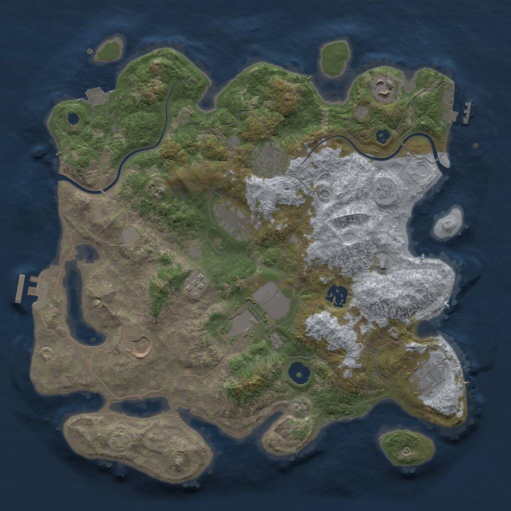Rust Map: Procedural Map, Size: 3600, Seed: 583020, 14 Monuments