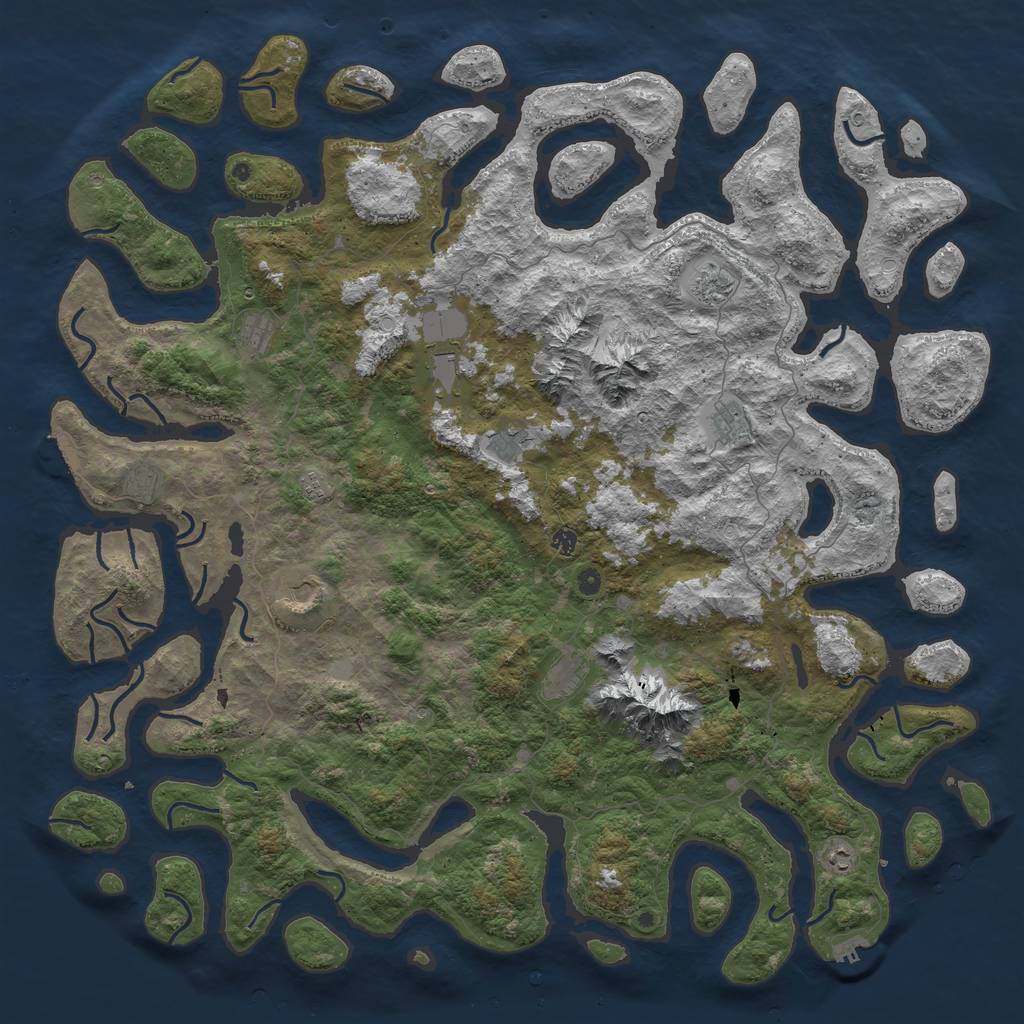 Rust Map: Procedural Map, Size: 6000, Seed: 221, 19 Monuments