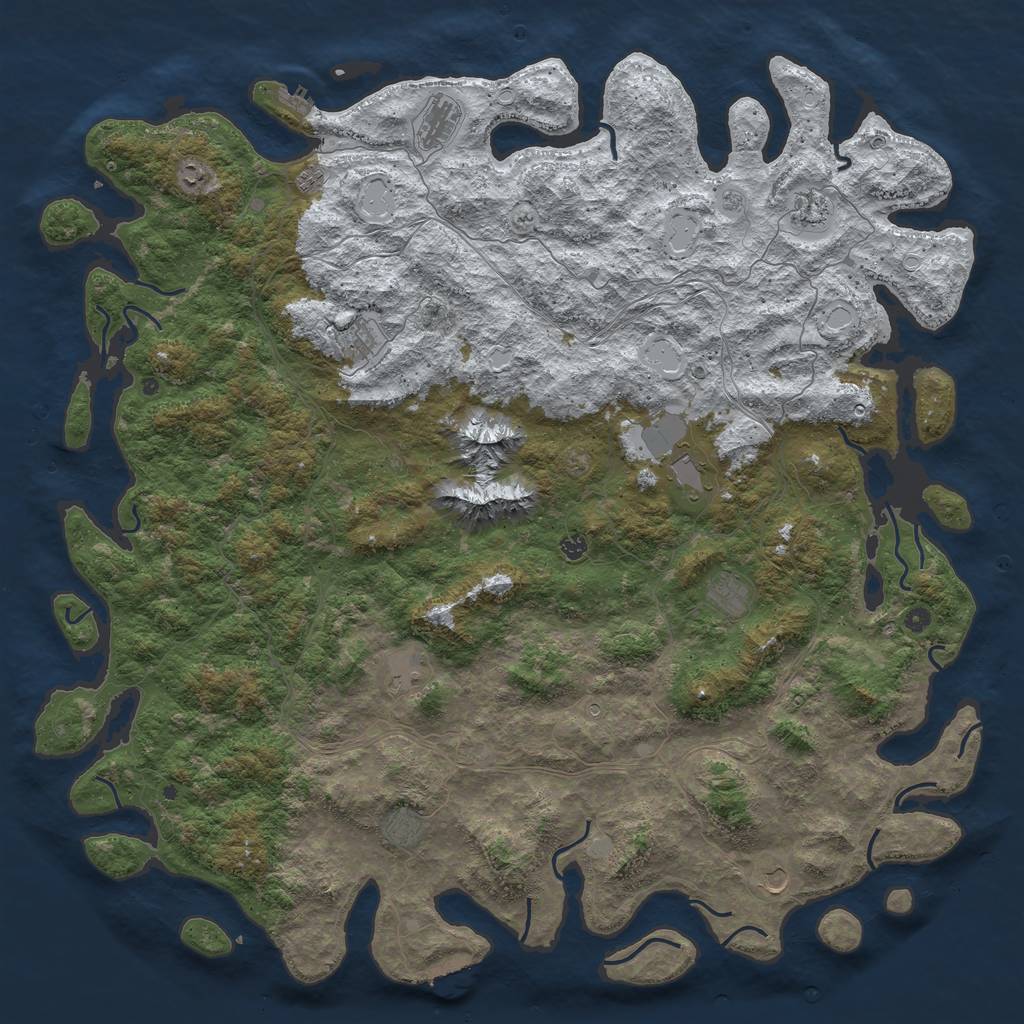 Rust Map: Procedural Map, Size: 6000, Seed: 220, 20 Monuments