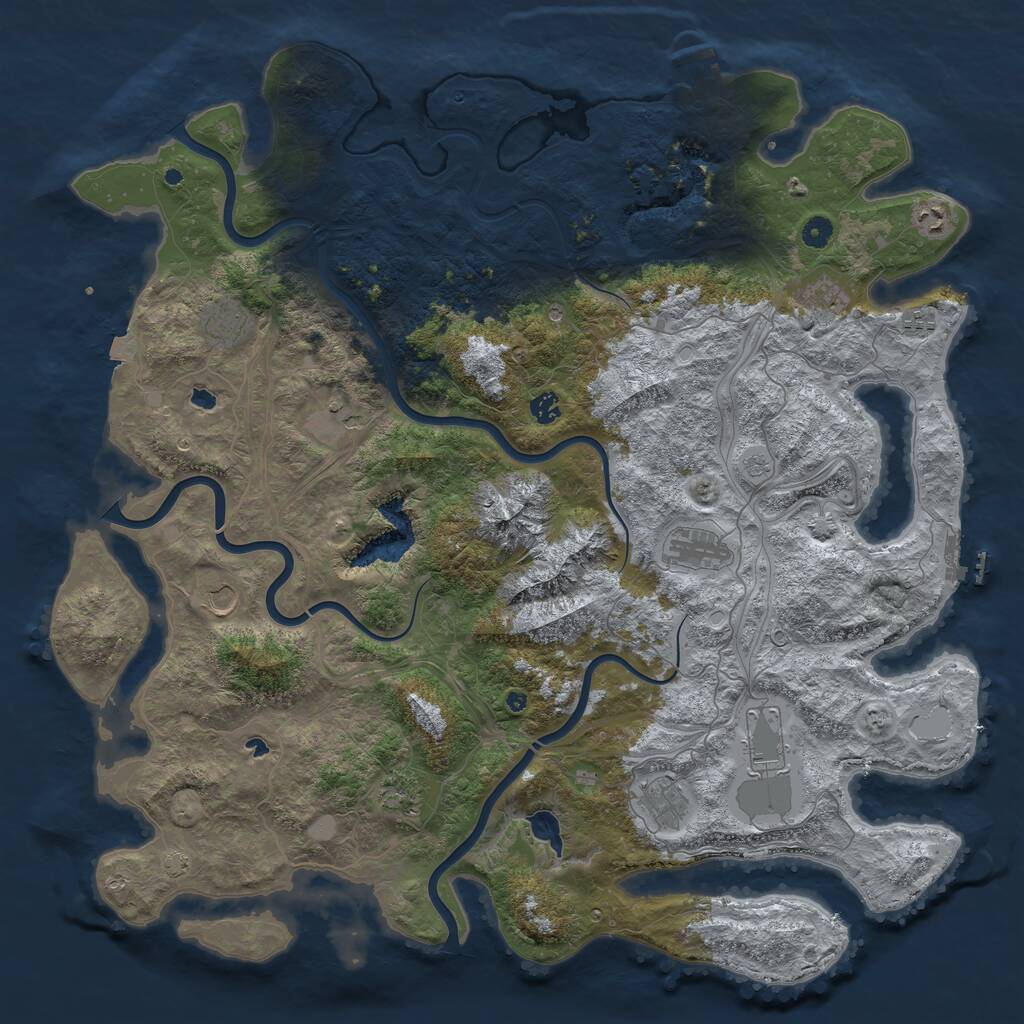 Rust Map: Procedural Map, Size: 5000, Seed: 1428775942, 17 Monuments