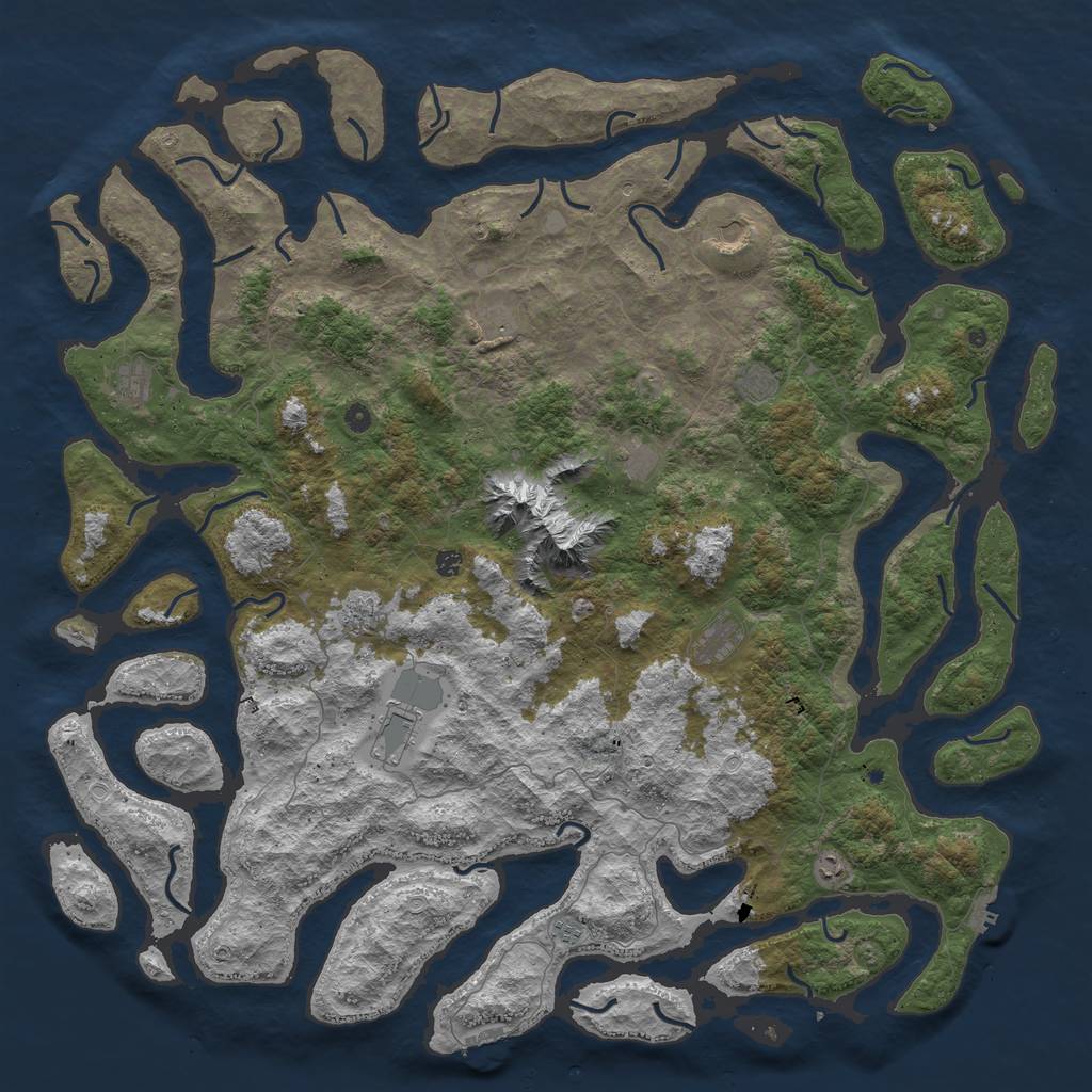 Rust Map: Procedural Map, Size: 6000, Seed: 225, 19 Monuments