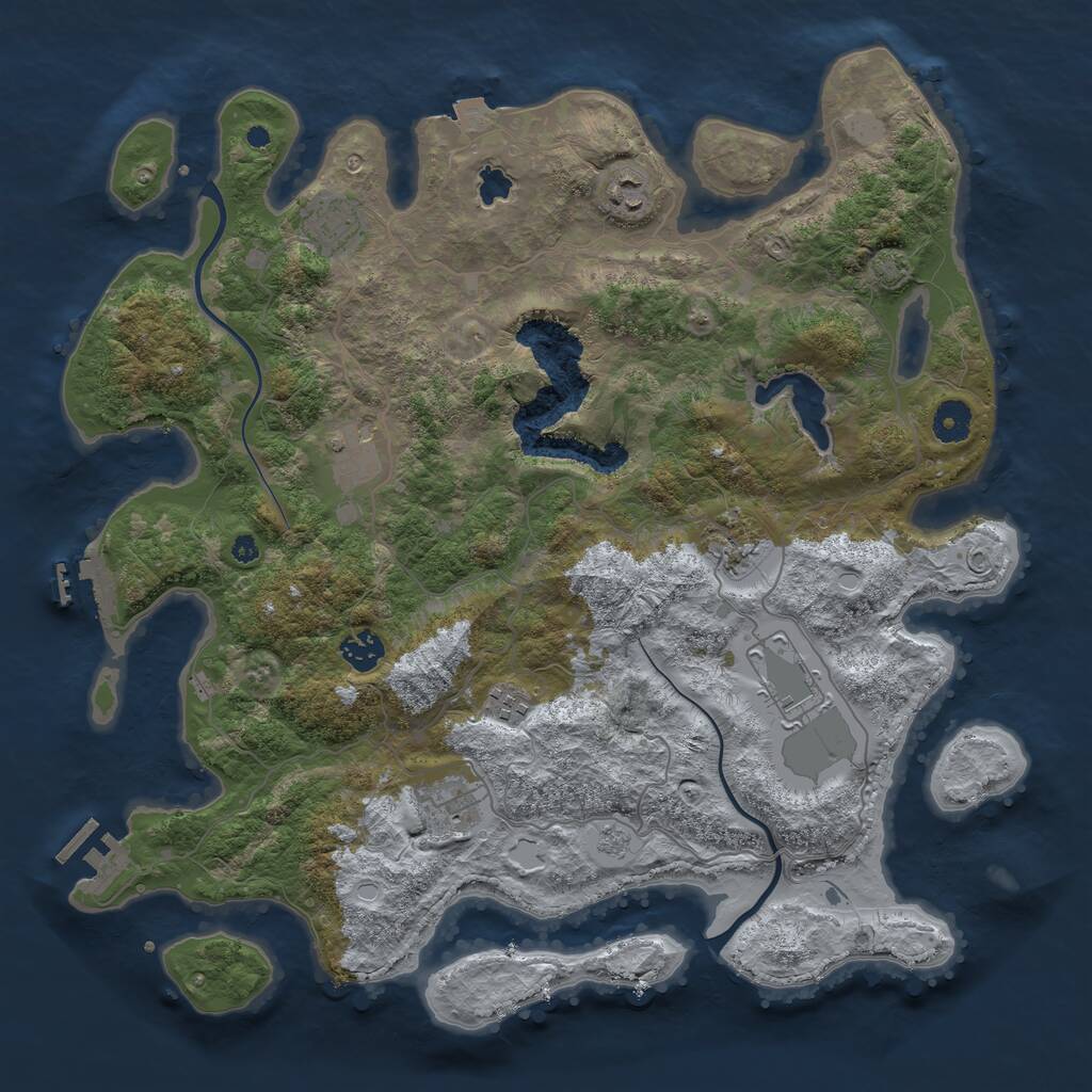 Rust Map: Procedural Map, Size: 4000, Seed: 58802053, 13 Monuments