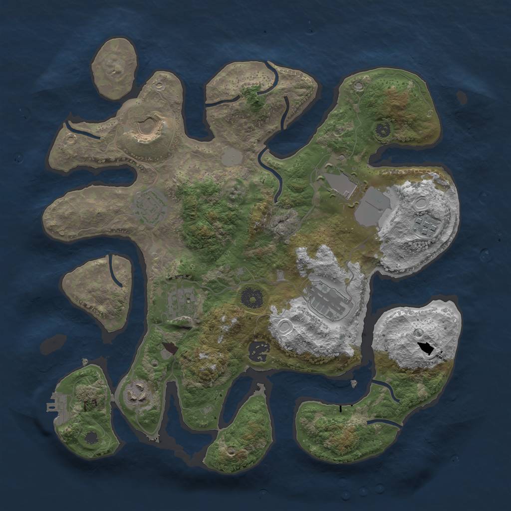 Rust Map: Procedural Map, Size: 3500, Seed: 98002130, 14 Monuments