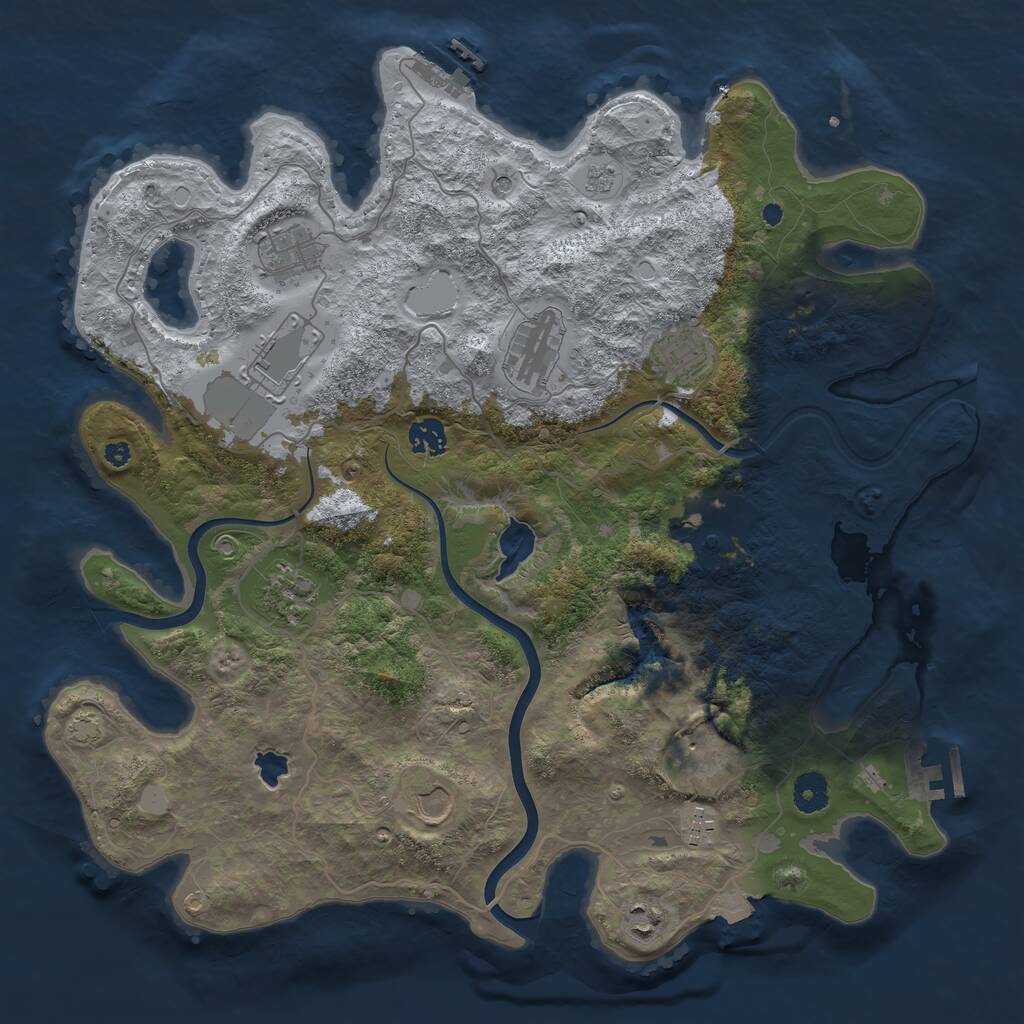 Rust Map: Procedural Map, Size: 4000, Seed: 46903882, 17 Monuments