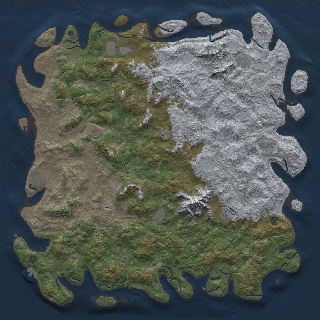 Rust Map: Procedural Map, Size: 6000, Seed: 15432, 18 Monuments