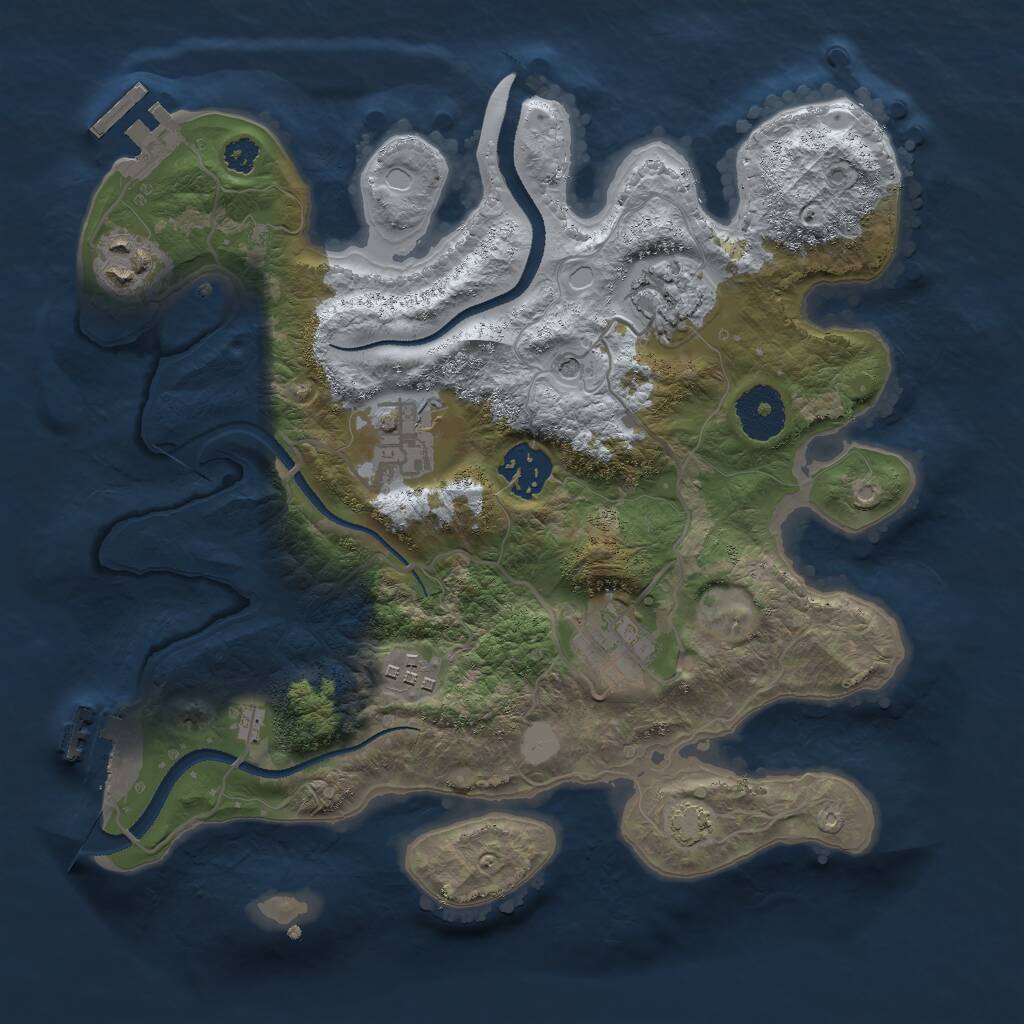 Rust Map: Procedural Map, Size: 3000, Seed: 854654198, 11 Monuments