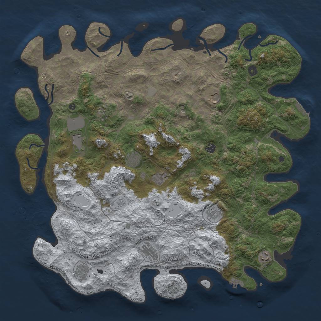 Rust Map: Procedural Map, Size: 4800, Seed: 6738, 20 Monuments