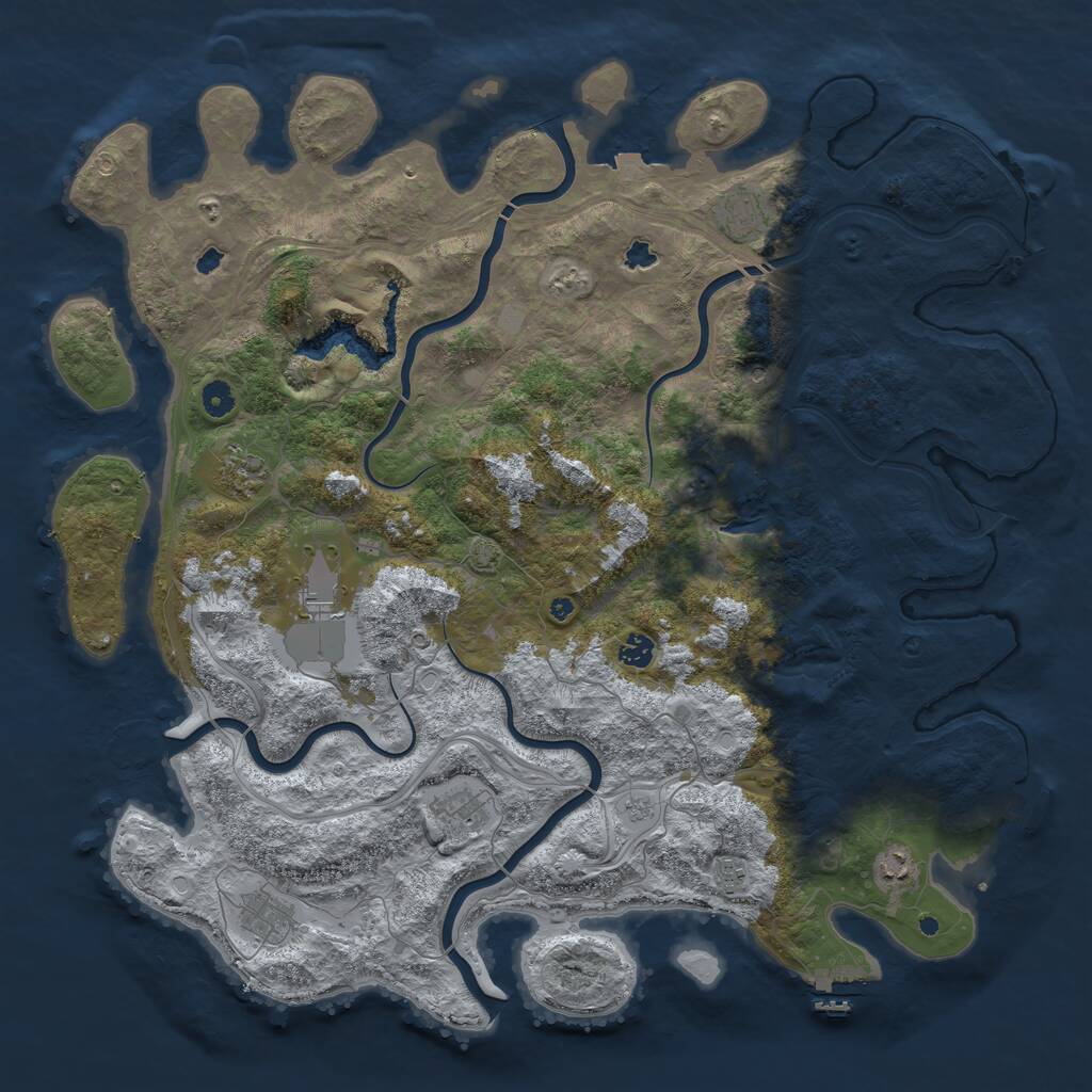 Rust Map: Procedural Map, Size: 4800, Seed: 6738, 14 Monuments