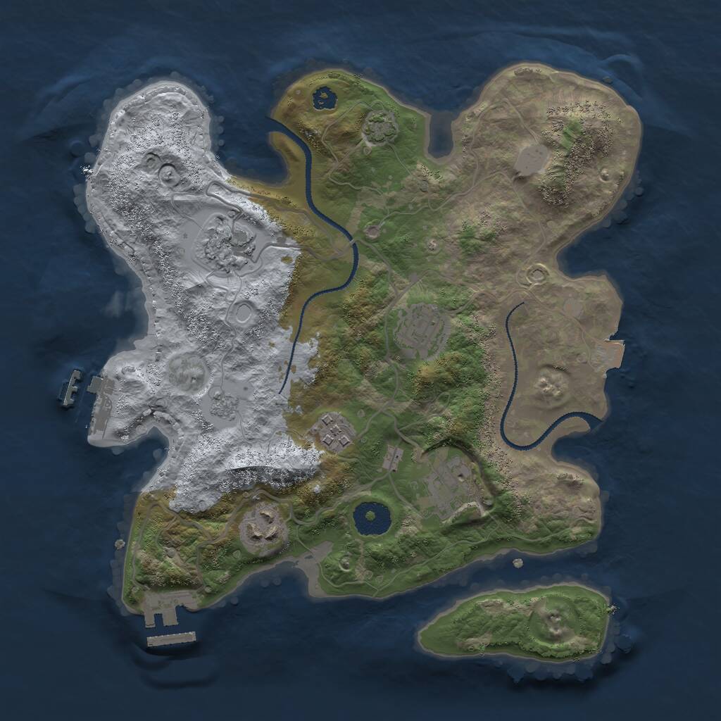 Rust Map: Procedural Map, Size: 3000, Seed: 323620, 10 Monuments