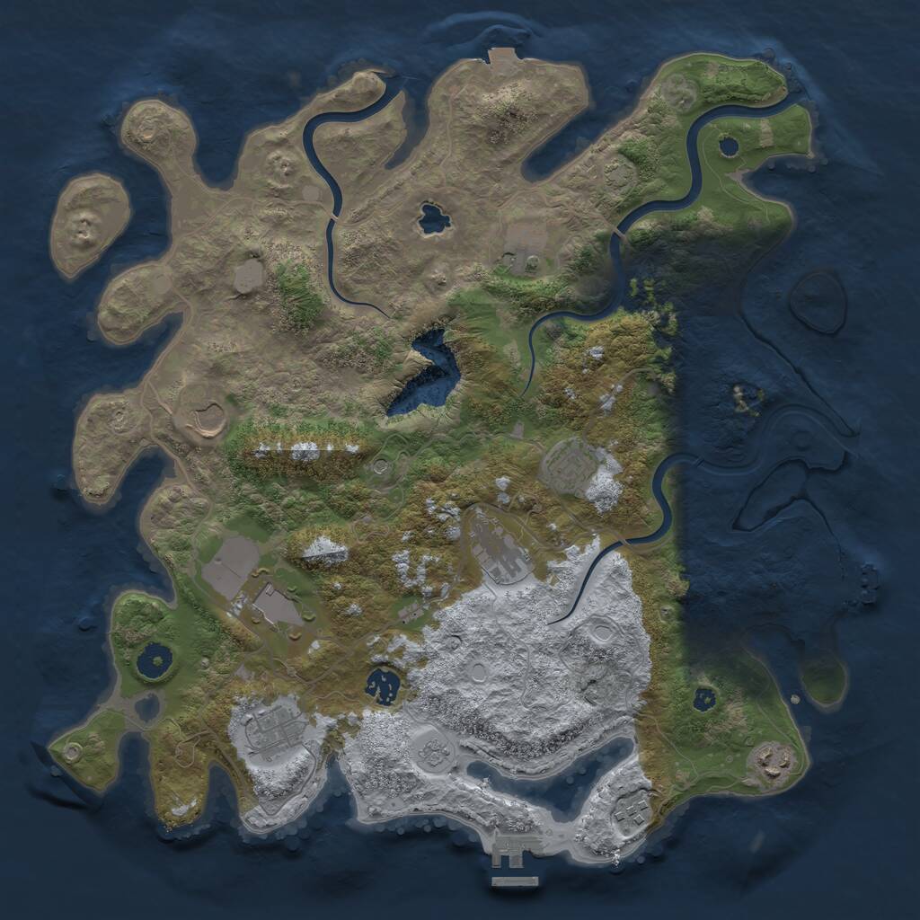 Rust Map: Procedural Map, Size: 4000, Seed: 8654616, 15 Monuments