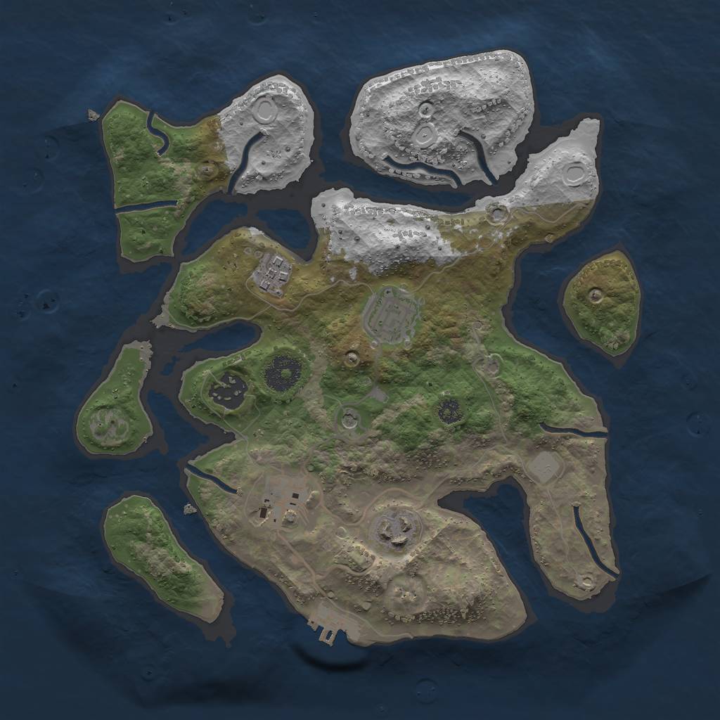 Rust Map: Procedural Map, Size: 3000, Seed: 31245, 12 Monuments
