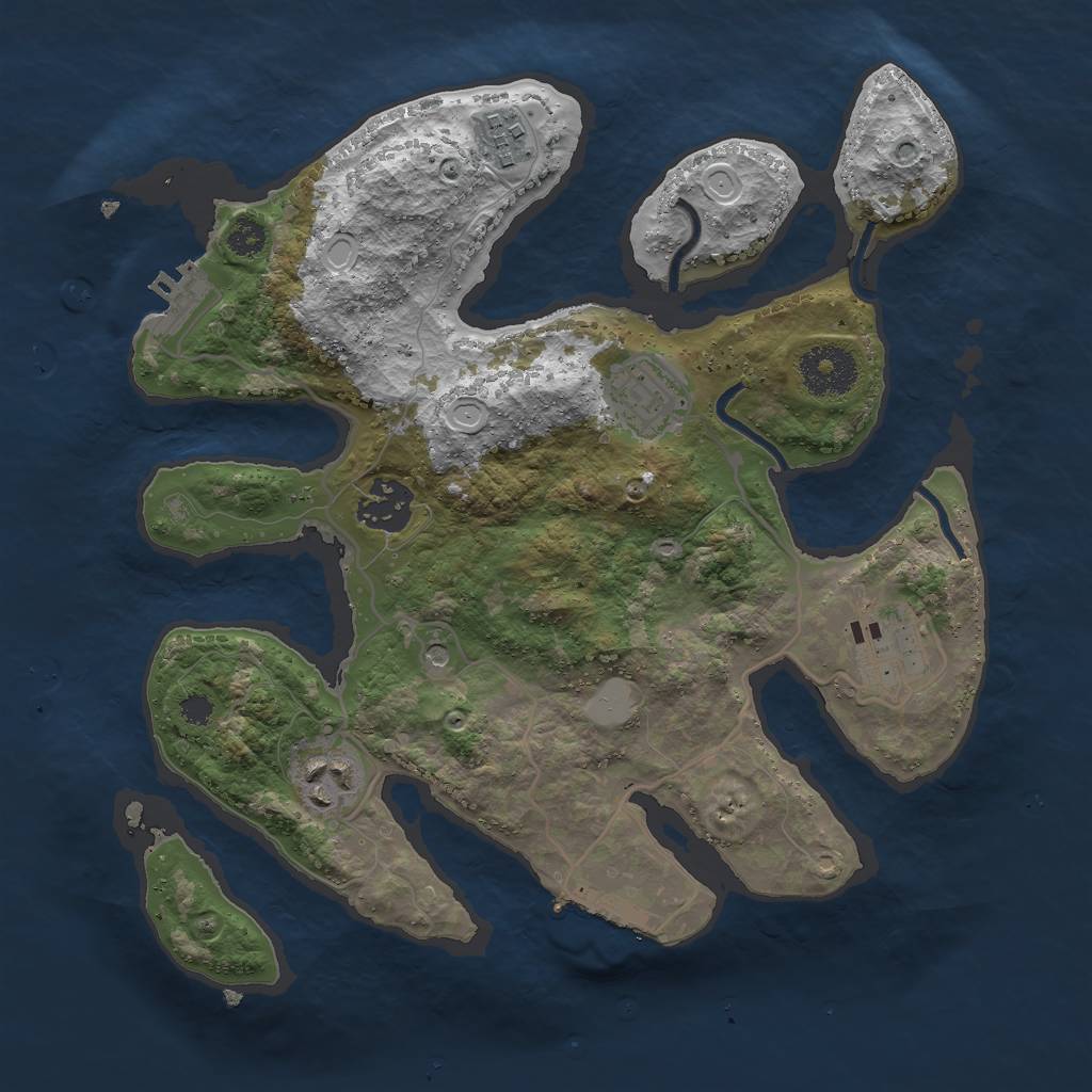 Rust Map: Procedural Map, Size: 3000, Seed: 60195445, 13 Monuments