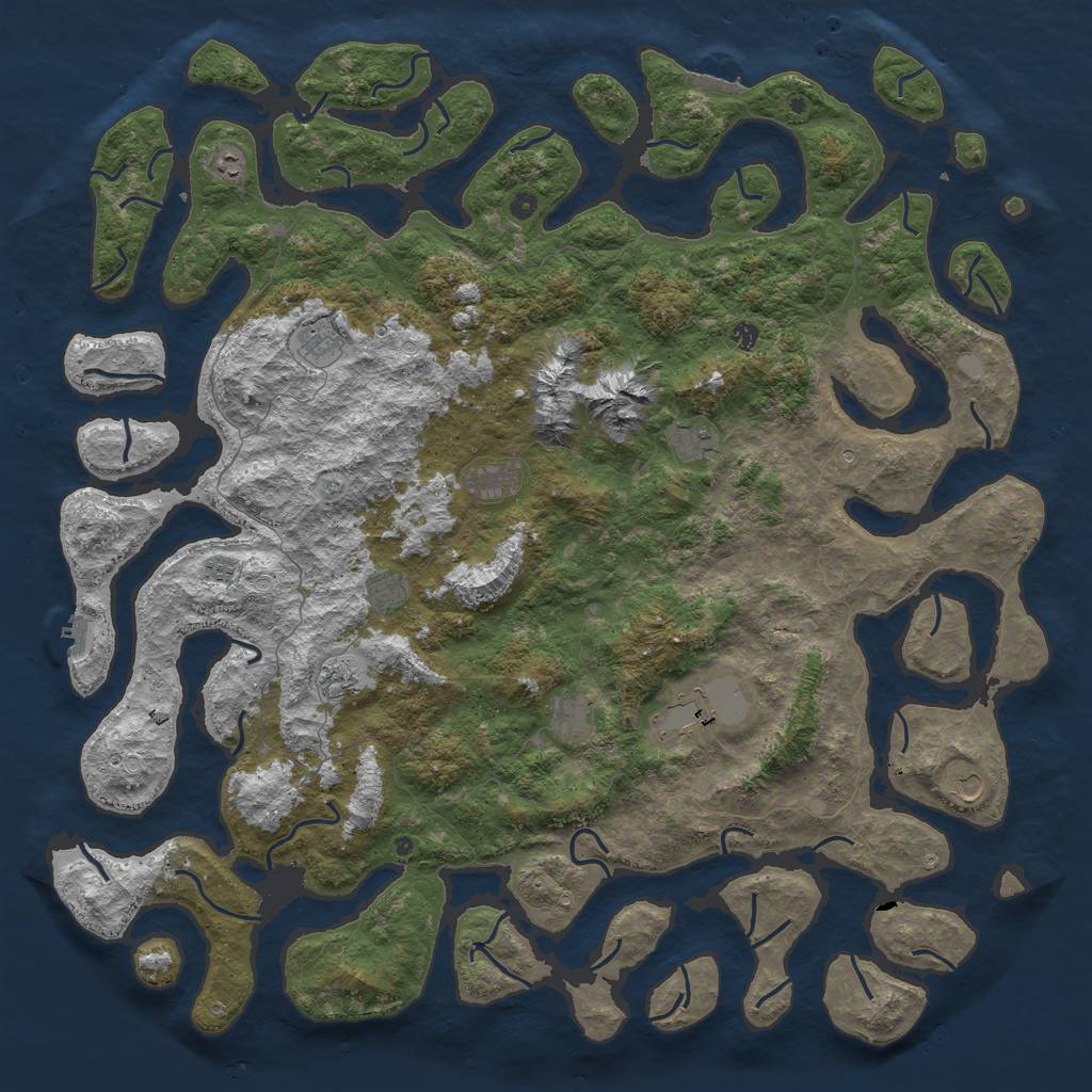 Rust Map: Procedural Map, Size: 6000, Seed: 89623, 19 Monuments
